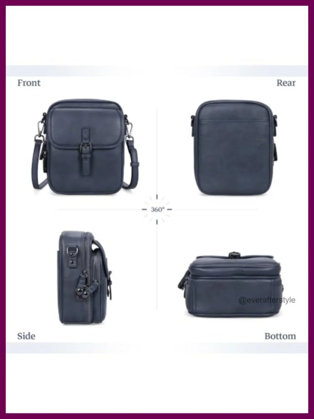 Women's Leather Crossbody Bag RFID Blocking Anti Theft Purse with Removable
